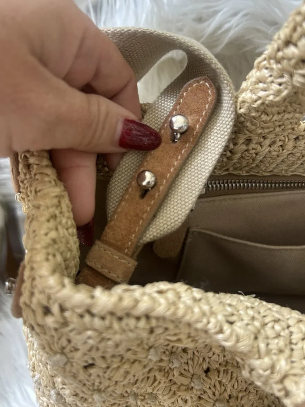 Prada Pom Pom Raffia Convertible Tote with Original Strap - Picture 9 of 16